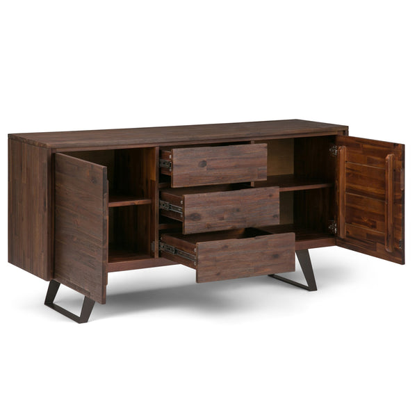 English Elm Lowry Sideboard Buffet - Handcrafted Distressed Charcoal Brown, Rustic Storage Solution For Home B136P158868