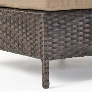 English Elm Christopher Knight Home® - PT LIMON SINGLE SOFA Curved Armless Outdoor/Indoor Faux Rattan Chairs with Water-Resistant Cushions and Heavy-Duty Iron Frame Dark Brown 54786.00
