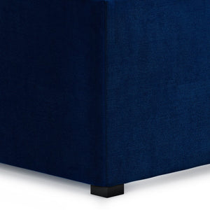 English Elm Avalon Blue Velvet Storage Ottoman Coffee Table With Flip-Over Trays & Stylish Contemporary Design B136P159744
