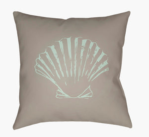Livabliss Shells Woven Coastal Motif Square Accent Pillow Artisan Polyester Polyfill Sofa Decor SOL028-1818