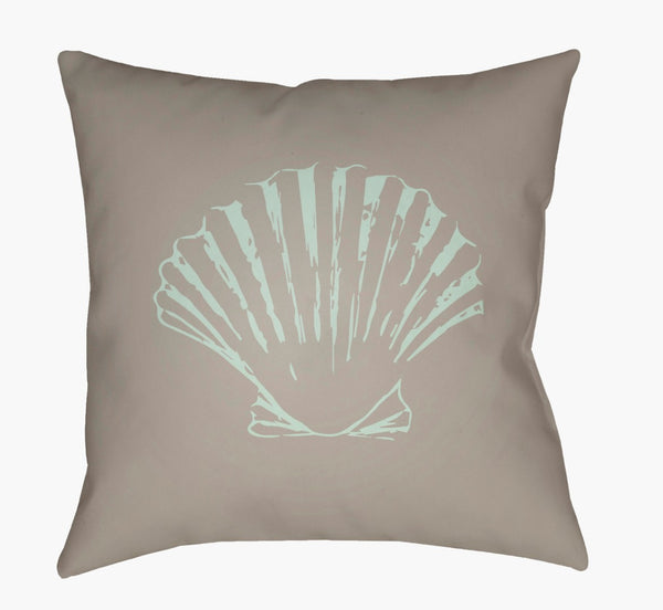 Livabliss Shells Woven Coastal Motif Square Accent Pillow Artisan Polyester Polyfill Sofa Decor SOL028-1818