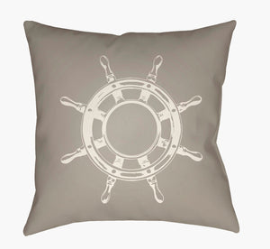 Livabliss Nautical Woven Coastal Accent Pillow Square Polyester Fill Beach House Decor SOL048-1818
