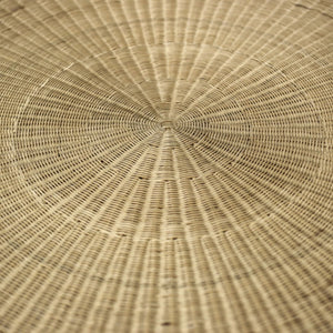 Solaris Handwoven Rattan Round Coffee Table Organic Modern Living Room Accent