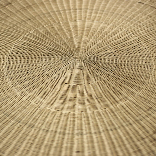 Solaris Handwoven Rattan Round Coffee Table Organic Modern Living Room Accent