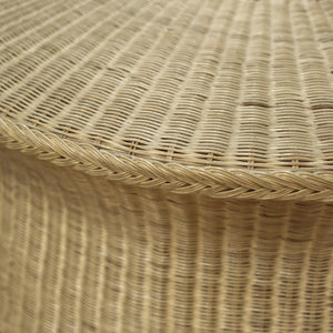 Solaris Handwoven Rattan Round Coffee Table Organic Modern Living Room Accent
