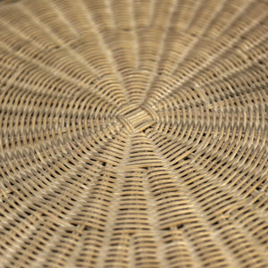 Solaris Handwoven Wicker End Table Rattan Hourglass Accent for Modern Living Rooms