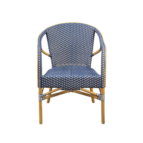 Sonora Handwoven Rattan Bistro Dining Chairs Coastal Cafe Style Indoor Outdoor Patio Set