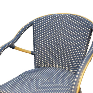 Sonora Handwoven Rattan Bistro Dining Chairs Coastal Cafe Style Indoor Outdoor Patio Set