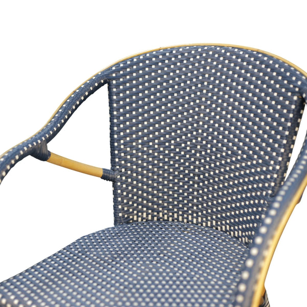 Sonora Handwoven Rattan Bistro Dining Chairs Coastal Cafe Style Indoor Outdoor Patio Set
