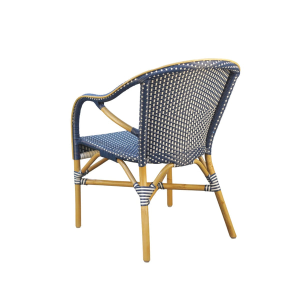 Sonora Handwoven Rattan Bistro Dining Chairs Coastal Cafe Style Indoor Outdoor Patio Set