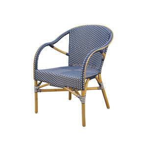 Sonora Handwoven Rattan Bistro Dining Chairs Coastal Cafe Style Indoor Outdoor Patio Set
