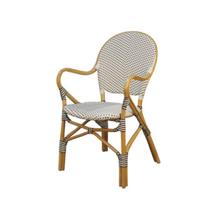 Sonora Handwoven Rattan Bistro Dining Chairs Coastal Cafe Style Indoor Outdoor Patio Set