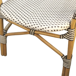 Sonora Handwoven Rattan Bistro Dining Chairs Coastal Cafe Style Indoor Outdoor Patio Set