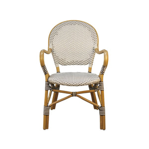 Sonora Handwoven Rattan Bistro Dining Chairs Coastal Cafe Style Indoor Outdoor Patio Set