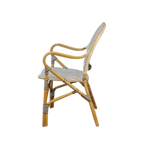 Sonora Handwoven Rattan Bistro Dining Chairs Coastal Cafe Style Indoor Outdoor Patio Set
