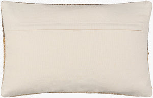 Surya Sookie 14"L X 22"W Modern Lumbar Pillow - Chic Jute, Wool & Cotton Blend For Effortless Home Style Beige Jute,Cotton,Wool,Cotton Soo001-1422d