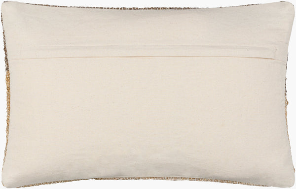 Surya Sookie 14"L X 22"W Modern Lumbar Pillow - Chic Jute, Wool & Cotton Blend For Effortless Home Style Beige Jute,Cotton,Wool,Cotton Soo001-1422d