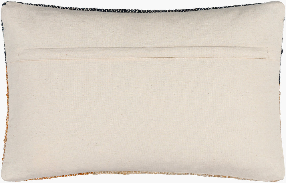 Surya Sookie 14"L X 22"W Modern Lumbar Pillow - Chic Jute, Wool & Cotton Blend For Effortless Home Style Midnight Blue Jute,Cotton,Wool,Cotton Soo002-1422