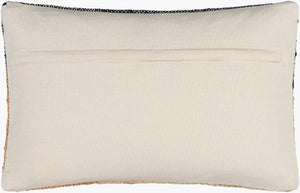 Surya Sookie 14"L X 22"W Modern Lumbar Pillow - Chic Jute, Wool & Cotton Blend For Effortless Home Style Midnight Blue Jute,Cotton,Wool,Cotton Soo002-1422