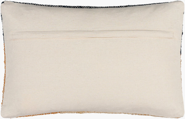 Surya Sookie 14"L X 22"W Modern Lumbar Pillow - Chic Jute, Wool & Cotton Blend For Effortless Home Style Midnight Blue Jute,Cotton,Wool,Cotton Soo002-1422