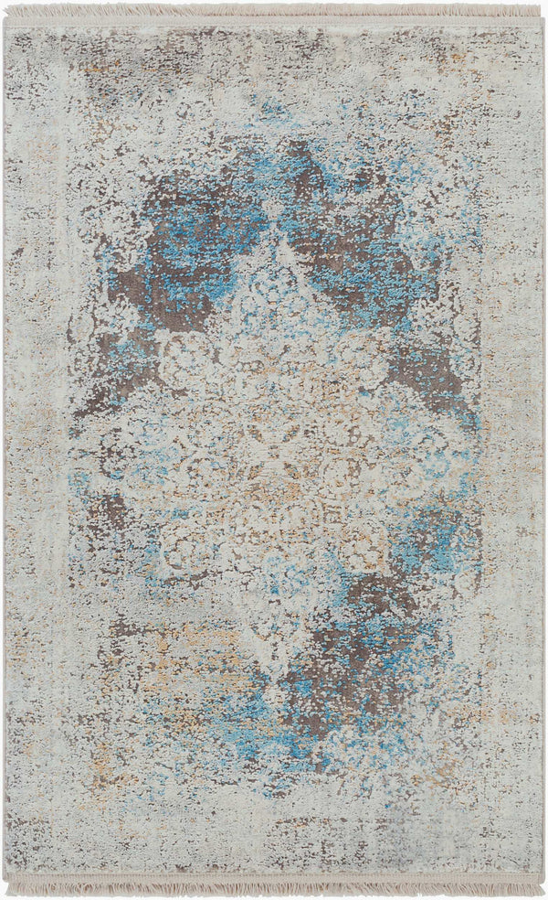 Surya Solar Mid-century Modern Woven Rug 1'11" X 2'11" | Luxurious Soft Feel, Durable, And Stylish Accent Sky Blue Viscose,Acrylic Sor2306-23