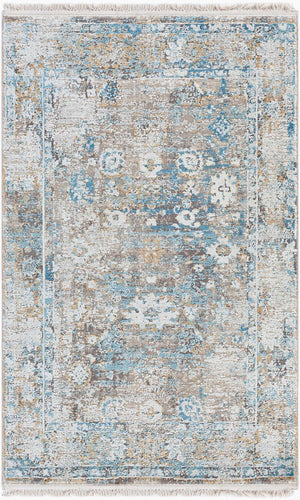 Surya Solar Mid-century Modern Woven Rug 1'11" X 2'11" | Luxurious Soft Feel, Durable, And Stylish Accent Sky Blue Viscose,Acrylic Sor2307-23