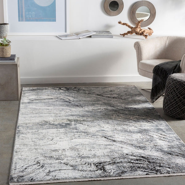 Surya Solar Mid-century Modern Machine Woven Viscose Accent Rug with Fringe for Entryways SOR2309-23