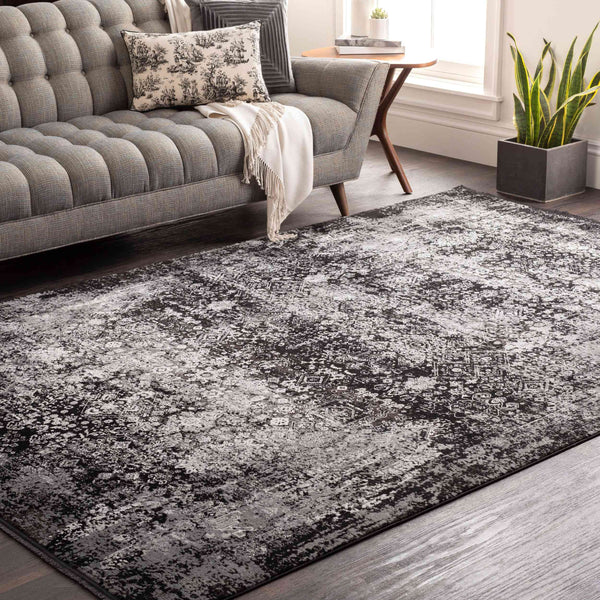 Surya Solar Mid-century Modern Woven Rug 1'11" X 2'11" | Luxurious Soft Feel, Durable, And Stylish Accent Black Viscose,Acrylic Sor2310-23