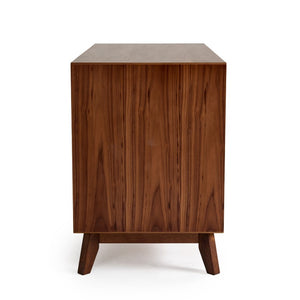 VIG Furniture Soria Mid-Century Walnut Dresser With 6 Smooth-Glide Drawers, Warm Veneer Finish & Stainless Handles VGMABR-32-DRS