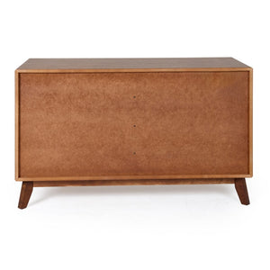 VIG Furniture Soria Mid-Century Walnut Dresser With 6 Smooth-Glide Drawers, Warm Veneer Finish & Stainless Handles VGMABR-32-DRS