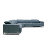 VIG Furniture Lamod Italia Sorrento - Italian Steel Blue Leather Sectional Sofa with 2 Recliners VGCC-SORRENTO-SEC-STL