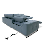 VIG Furniture Lamod Italia Sorrento - Italian Steel Blue Leather Sectional Sofa with 2 Recliners VGCC-SORRENTO-SEC-STL