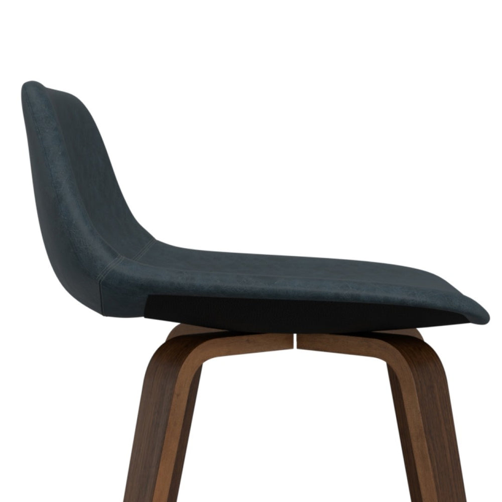 English Elm Randolph Mid-Century Modern Counter/Bar Stools Set Of 2 - Stylish Vegan Leather, Durable Bentwood Design B136P159447-GIGA