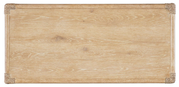 Hooker Furniture Retreat Rattan Chest With Three Self-Closing Drawers, Two-Tone Dune & Seagrass Finish, Coastal Style Light Wood 6950-90017-80