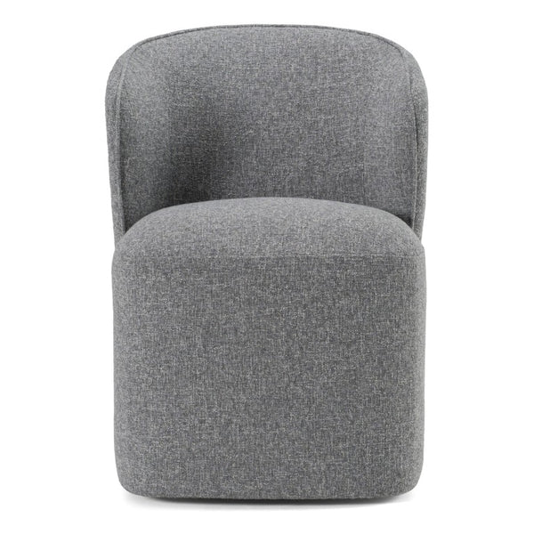 VIG Furniture Souza Modern Swivel Upholstered Chair With Plush Foam Seat, 360° Base For Comfort & Style Grey Dining Chair VGKK-KF.Y1256-GRY