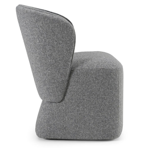 VIG Furniture Souza Modern Swivel Upholstered Chair With Plush Foam Seat, 360° Base For Comfort & Style Grey Dining Chair VGKK-KF.Y1256-GRY