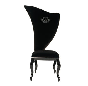 VIG Furniture Sovereign Black Velour Dining Chairs Set Of 2 With White Piping, Curvilinear Gloss Frame, Limited Stock VGUNRC017-2