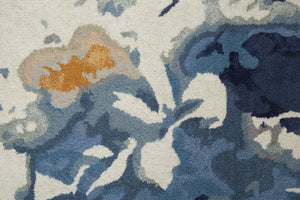 Feizy Rugs Dafney Hand-tufted Floral & Botanical Rug - Whimsical Watercolor Design In Vivid Colors For Elegance Blue Viscose,Wool Dfy8871fblu000h00
