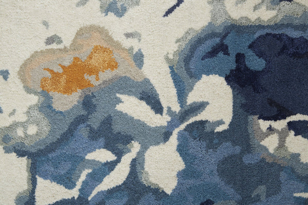 Feizy Rugs Dafney Hand-tufted Floral & Botanical Rug - Whimsical Watercolor Design In Vivid Colors For Elegance Blue Viscose,Wool Dfy8871fblu000h00