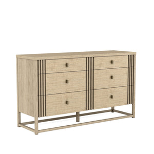 A.R.T. Furniture North Side Dresser - Transitional Elegance In Shale Finish With 6 Drawers, Cedar Lining & Organizers Brown Parrawood Solids,Quarter Figured,Fiddle Ash Veneer,Metal 269130-2556