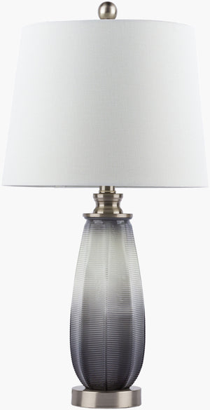 Surya Soroya 25" Classic Accent Table Lamp - Durable Metal & Glass Design For Elegant Living Room Lighting Body, Gray Glass,Iron,Linen,Polyester,Iron Soy-001