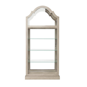 Mirrored Back Sliding Door Curio with Puck Light Natural P021742 Pulaski Furniture