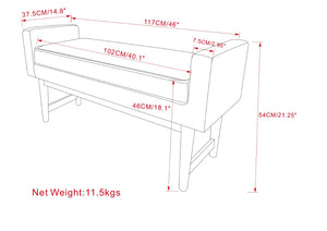 English Elm Scott Ottoman Bench - Contemporary Pewter Grey Accent Piece For Versatile Seating & Style B136P159254-GIGA