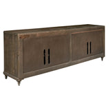 4-Door Console with Tray Drawers Brown with Rich Brown finish P301535 Pulaski Furniture