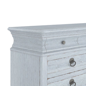 A.R.T. Furniture Summer Light Keeper's Dresser In Shutter Blue - 11 Drawers, Flakey Oak Veneer, Artisan Details & Style Blue Flakey Cathedral Oak Veneer,Parawood Solids 251131-1361