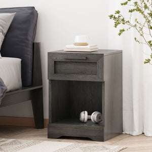 English Elm Christopher Knight Home® - DELANEY Faux Wood 1-Drawer Nightstand with Bottom Shelf, Moisture-Resistant MDF, Compact Chic Grey 71138.00