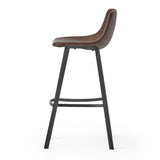 Christopher Knight Home® - Noble House - Dax Modern Upholstered Bar Stool, Brown and Black - Set of 2