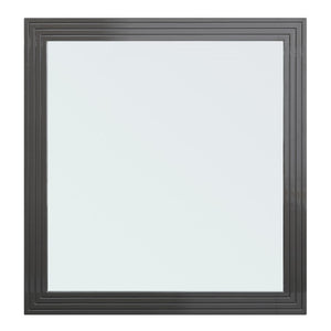 VIG Furniture Splendor Dark Grey High-Gloss Slatted Mirror With Gunmetal Accents — Sleek 41"X35.5" Modern Focal Point VGVCJ20256-M-GRY-MIR