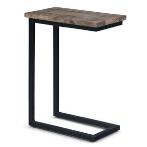 English Elm Skyler C Side Table - Handcrafted Beach Brown Mango Wood With Black Metal Base For Versatile Use B136P158244-GIGA