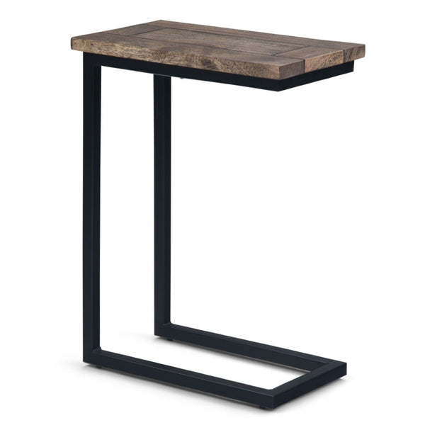 English Elm Skyler C Side Table - Handcrafted Beach Brown Mango Wood With Black Metal Base For Versatile Use B136P158244-GIGA